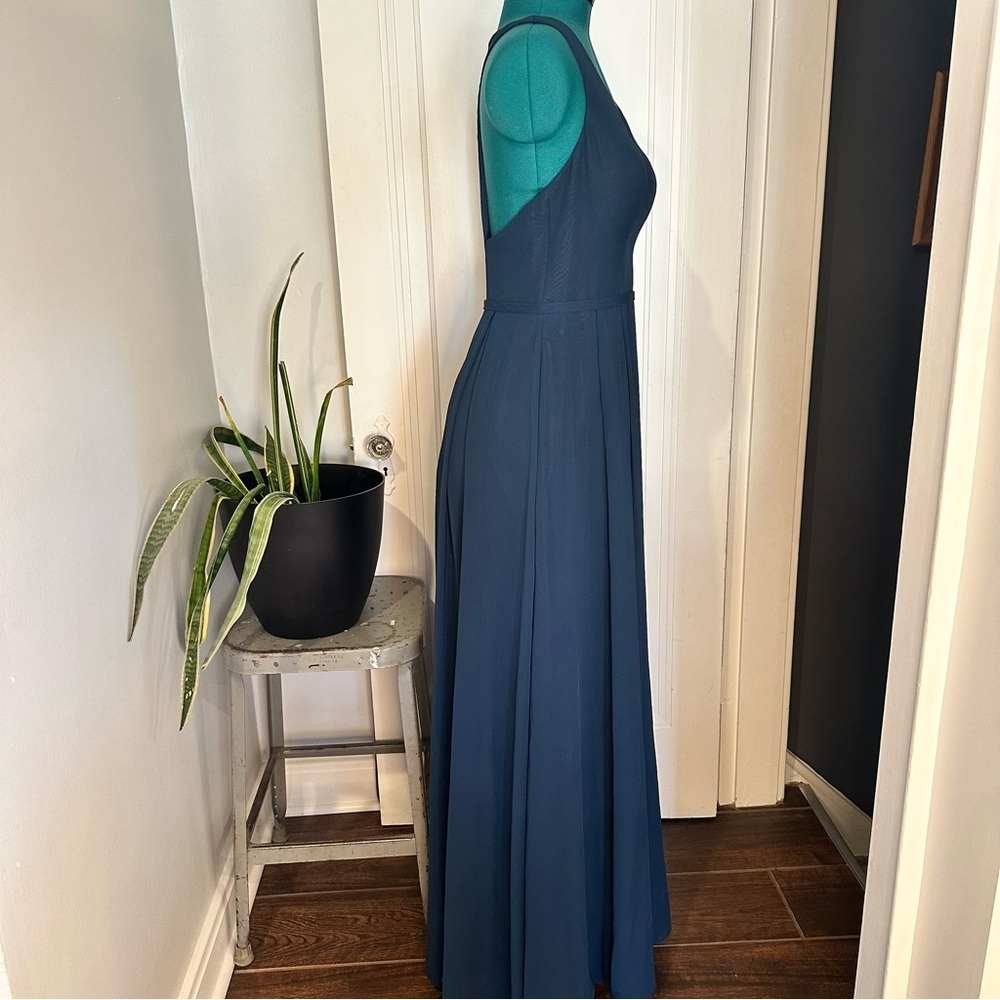 Azazie Deep Blue Maxi Dress - Picture 5 of 14
